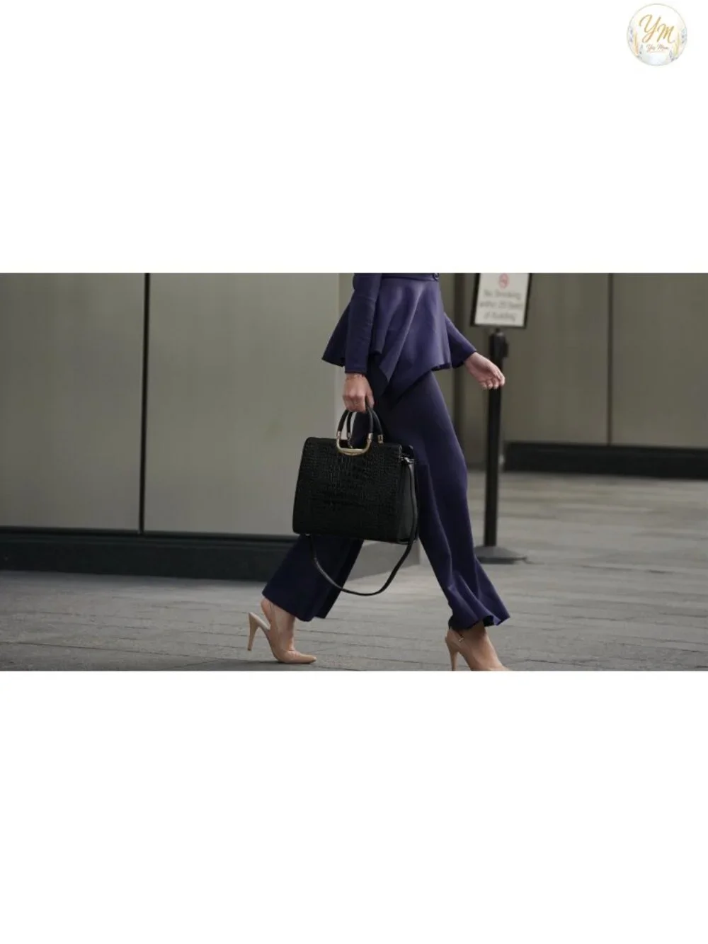 Vegan PU Croco Textured Satchel Purse with Matching Wristlet Work Bag
